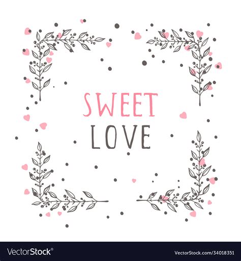 Text sweet love Royalty Free Vector Image - VectorStock