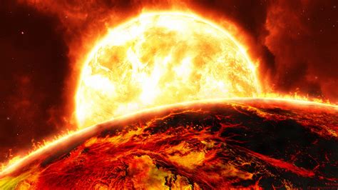 Download Wallpaper 3840x2160 Sun Planet Flame Fire Bright 4k Uhd 16