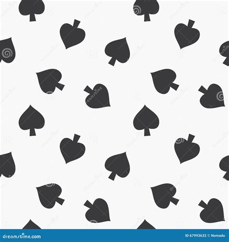 Seamless Playing Cards Spades Suit Pattern Stock Vector Illustration