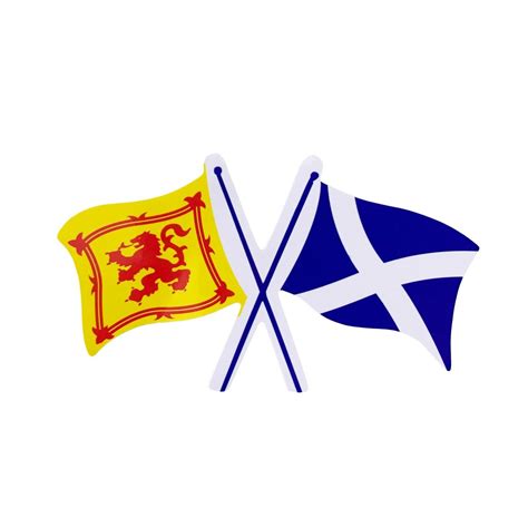 Scottish Saltire Crossed Lion Rampant Flags Car Bumper Sticker