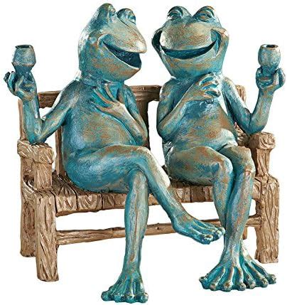 Amazon Accents Depot Happy Hour Couple Frogs Drinking Garden Yard