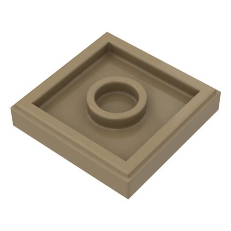 Lego Dark Tan Plate X With Groove And Center Stud