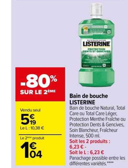 Promo Bain De Bouche Listerine Chez Carrefour Market Icatalogue Fr