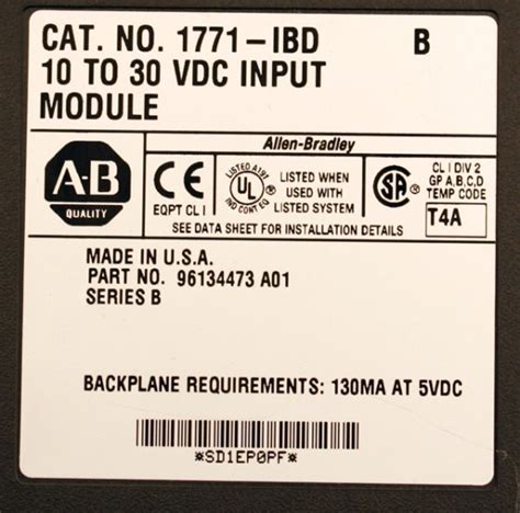 Allen Bradley 1771 IBD Series B Input Module In Millis MA USA