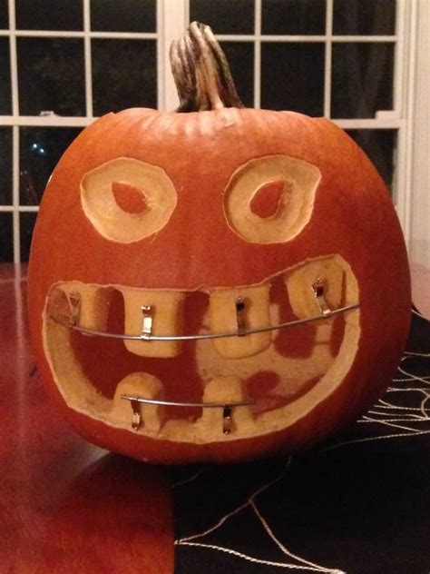 Halloween Pumpkin With Braces Halloween Pumpkins Crafts Pumpkin Carving