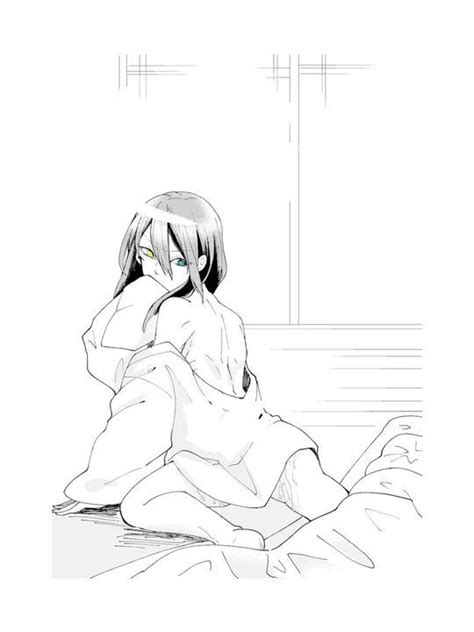 A Black And White Drawing Of A Girl Sitting On The Ground With Her Head