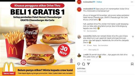 Promo Mcdonalds Hari Ini November Paket Hemat Cheeseburger Buy