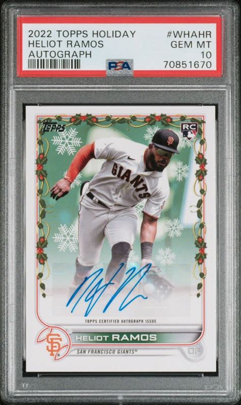 Topps Holiday Heliot Ramos Rc Rookie Auto Gem Mint Psa