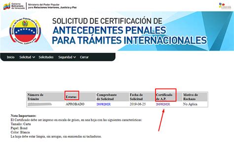 Solicitud Carta De Antecedentes Penales Venezuela