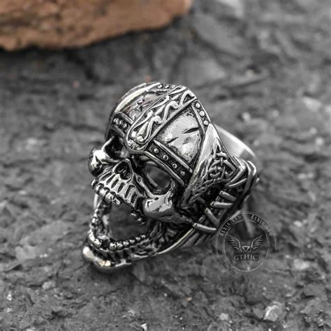 Berserker Stainless Steel Viking Skull Ring – GTHIC