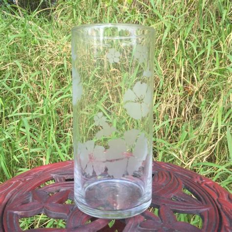 Hummingbird Vase Clear Etched Glass Vase Keepsake Vase