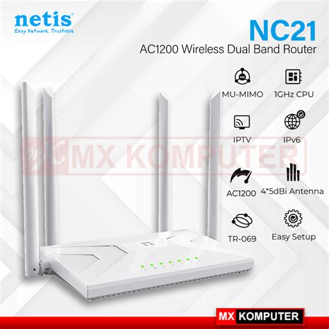 Jual Router Wireless Netis Nc21 Ac1200 Dual Band Wifi Shopee Indonesia