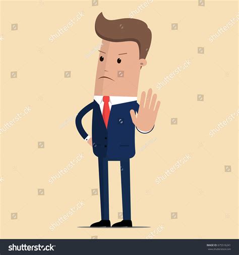 Angry Business Man Strict Boss Standing Stock Vector (Royalty Free ...