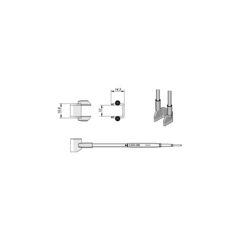 Jbc Tools C420 286 C420 Series Cartridge For Ht420 Tweezers 156 Mm