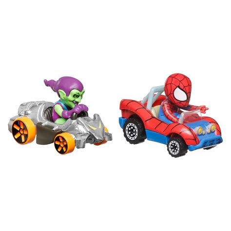 Hot Wheels Racerverse Vehículo De Juguete Spider Man Y El Duende Verde