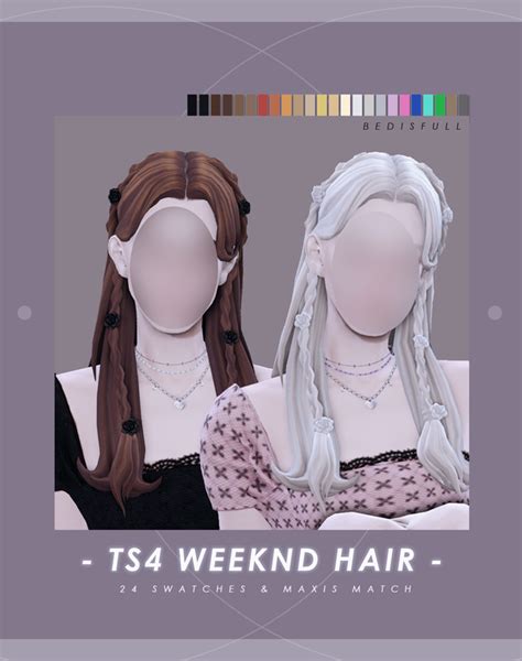 BED TS4 FM MM Weeknd Hair BED MUSAE On Patreon Sims 4 Sims Sims