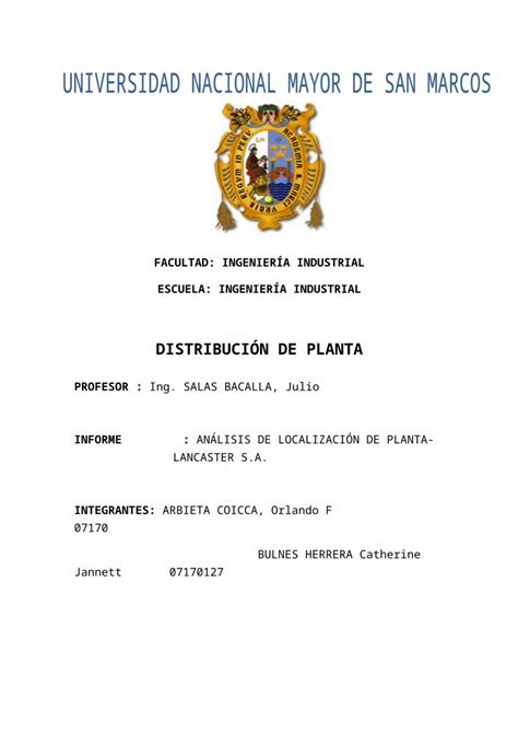 Docx Caso Real De La Localizacion De Una Planta Dokumen Tips