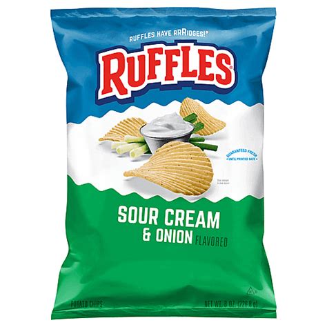 Ruffles Potato Chips Sour Cream And Onion Snacks Chips And Dips Foodtown