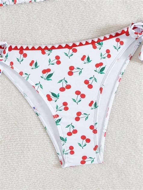 Pcs Sexy Cute Cherry Print Bikini Set Spring Summer New Vacation