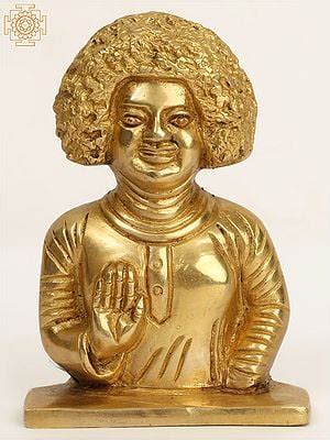 3 Small Sathya Sai Baba Brass Statue Exotic India Art