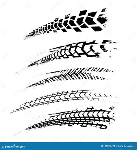 Tire Tracks Elements 02 Stock Vector Illustration Of Rubber 111379474