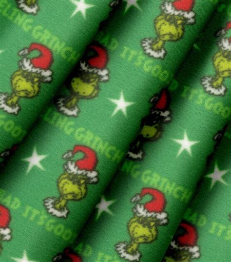 Grinch Feeling Grinchy Christmas Fleece Fabric | JOANN