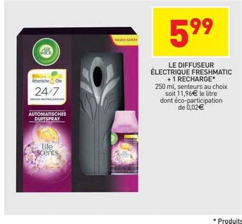 Promo Le Diffuseur Lectrique Freshmatic Recharge Air Wick Chez