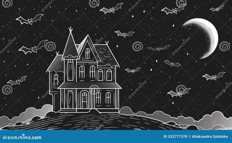 Halloween Line Art Minimalist Halloween Illustration Spooky Haunted