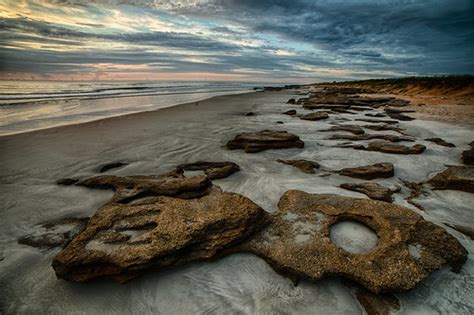 Coquina Rock Sunrise Marineland Beach Just South Of St A Flickr