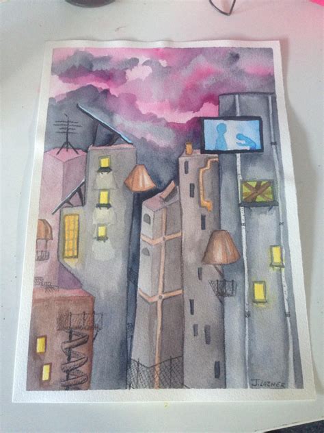 A very pink sunset! : r/Watercolor