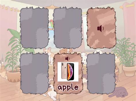 apple ball cat matching pairs