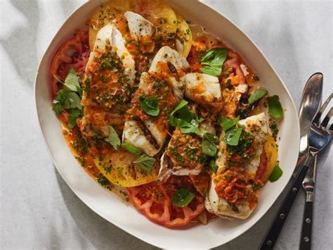 Grilled Halibut With Lemon Basil Vinaigrette Recipes