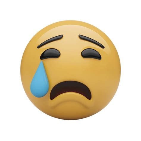 3d Crying Face Emoji With A Single Tear Isolated On White Background Premium Ai Generated Image