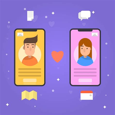 Flat Minimalist Online Dating Mobile Phone Applications Works With