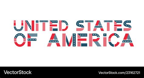 Text United States Of America Usa Banner Vector Image