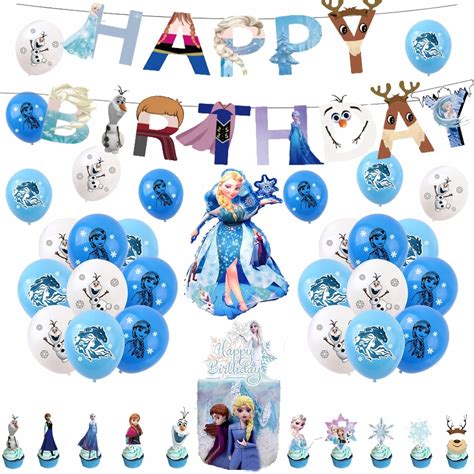 Balony Urodzinowe Kraina Lodu Baner Topery Frozen Elsa Olaf