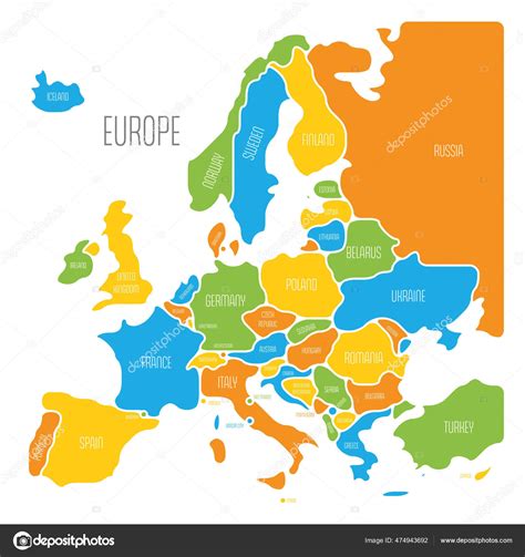 Simplified Smooth Map Of Europe Stock Vector By ©pyty 474943692