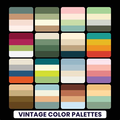 Retro Color Guide Palette In Trendy Style Color Palette With Code