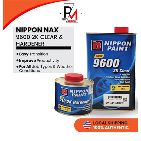 Nippon Paint 9600 Nax Premila 2k Extra Solid Clear Coat 21 Hardener