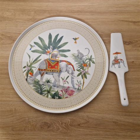 Déco Dinan Coffret Plat à tarte Ø32cm avec pelle en Porcelaine Easy