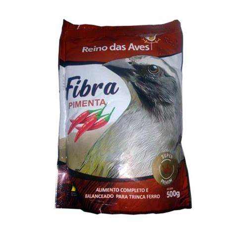 Ração Reino das Aves Fibra Pimenta para Pássaros Trinca Ferro Picharro