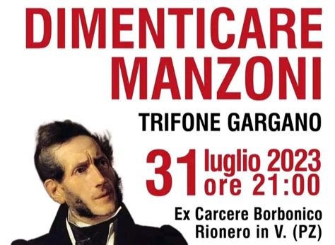 RIONERO UNA LECTIO MAGISTRALIS SU MANZONI ORGANIZZATA DALLARCHEOCLUB