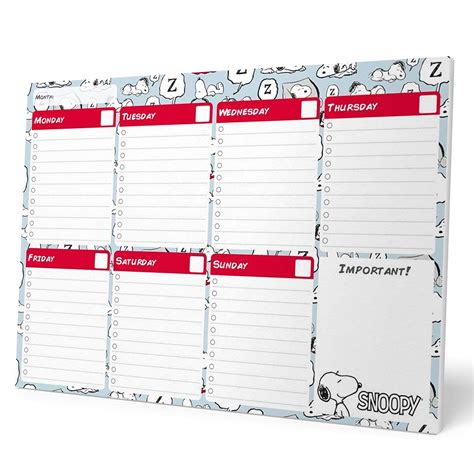 18 Peanuts Snoopy Weekly Planner Schedule Book Agenda 4
