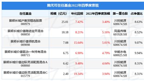 鲍无可2022年四季度表现，景顺长城价值稳进定开混合基金季度涨幅516能源基金经理数据