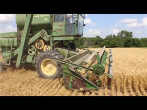 1959 John Deere 95 Combine Cutting Wheat