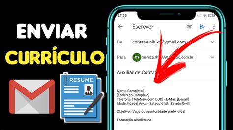 Como Enviar Curr Culo No Corpo Do E Mail Pelo Celular Youtube