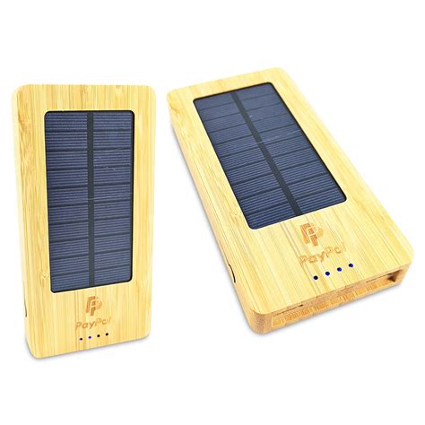 Customised Mah Bamboo Solar Wireless Powerbank With Logo Print