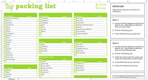 Detail Packing List Template Koleksi Nomer