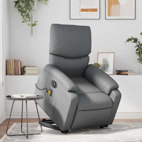 Fauteuil Inclinable De Massage Lectrique Gris Similicuir