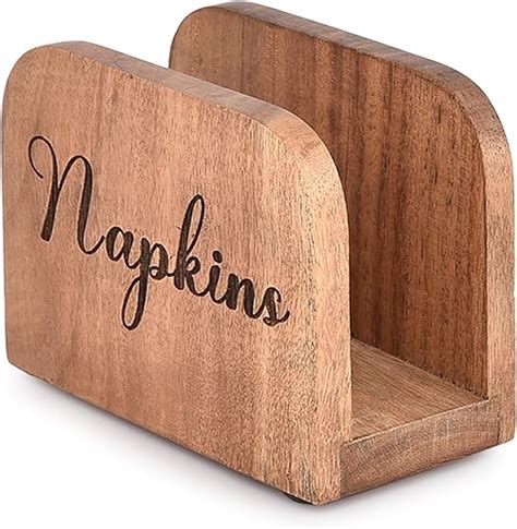 Amazon NIRMAN Acacia Wood Napkin Holders For Kitchen Upright Paper